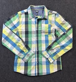 DKNY Plaid Boys Button Down Shirt Long Sleeve Sz XL 18-20